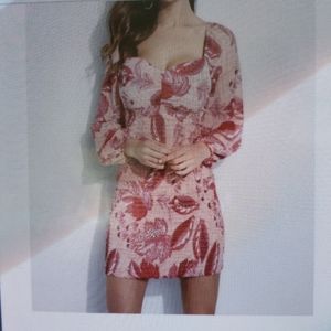 Guess women's Cypress Smocked Dress Pink Floral